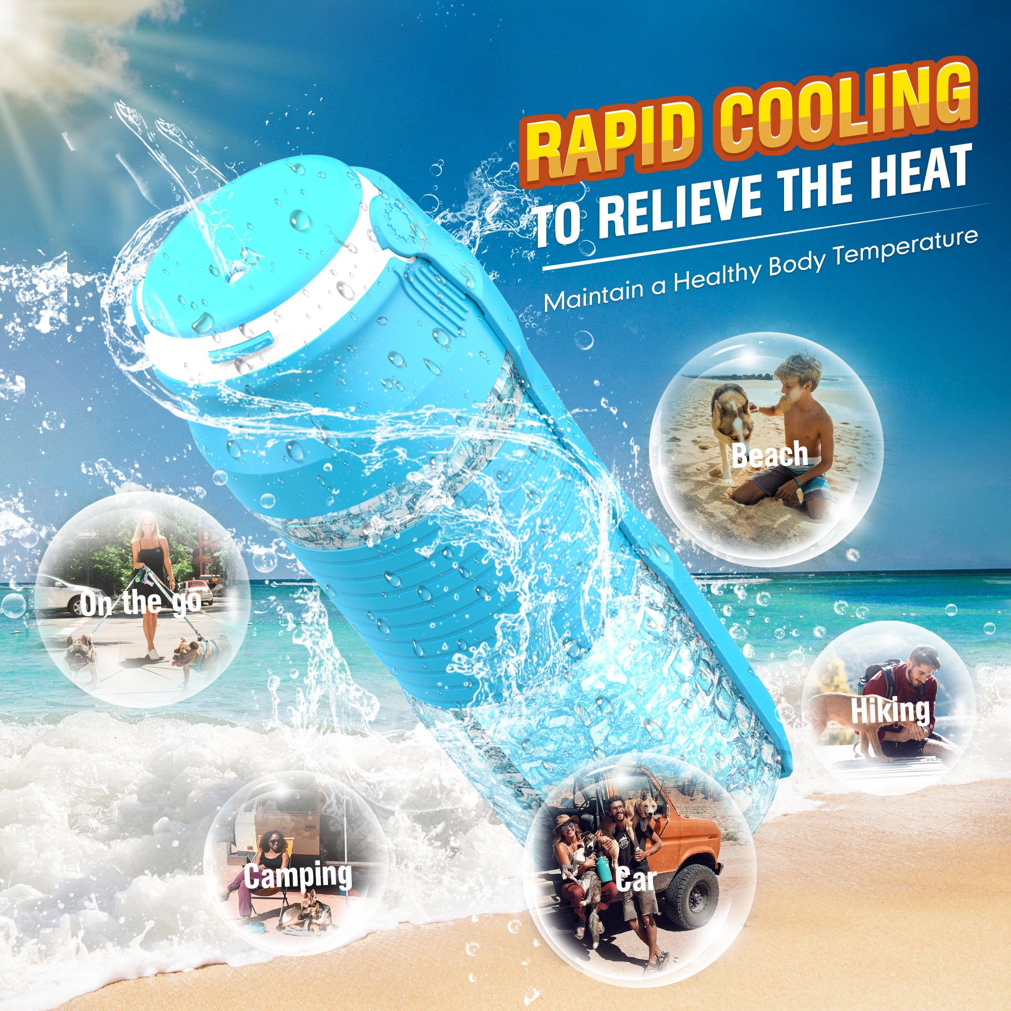 Foldable Freeze Dog Water Bott LESOTC