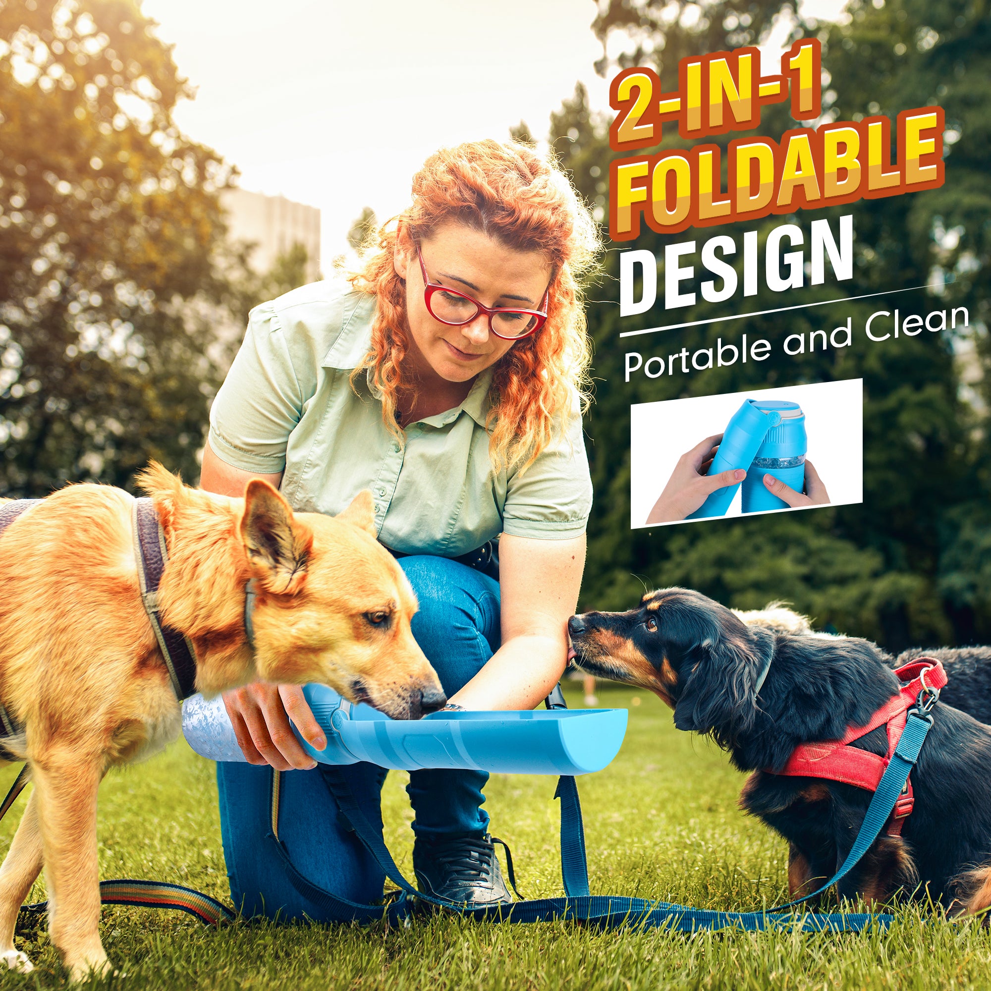 Foldable Freeze Dog Water Bott LESOTC