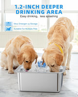 11L/3Galon Stainless Steel Large Pet Water Fountain with 4 Filters