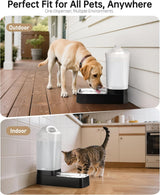 2.4 Gallon Gravity Pet Water Dispenser with 304 Stainless Steel Bowl