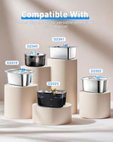 Replacement Dog Water Fountain Pump for lesotc Stainless Steel Pet Fountains, Quiet Cat Water Bowl Dispenser Pump with LED Low Water Shut Off