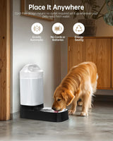 2.4 Gallon Gravity Pet Water Dispenser with 304 Stainless Steel Bowl