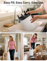 2.4 Gallon Gravity Pet Water Dispenser with 304 Stainless Steel Bowl