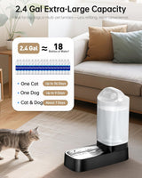 2.4 Gallon Gravity Pet Water Dispenser with 304 Stainless Steel Bowl