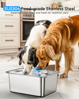 3 Gallon Extra Large Stainless Steel Dog Water Fountain