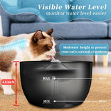 102oz/3L Cat Water Fountain Stainless Steel Tray Automatic Water Bowl Dispenser for Pets