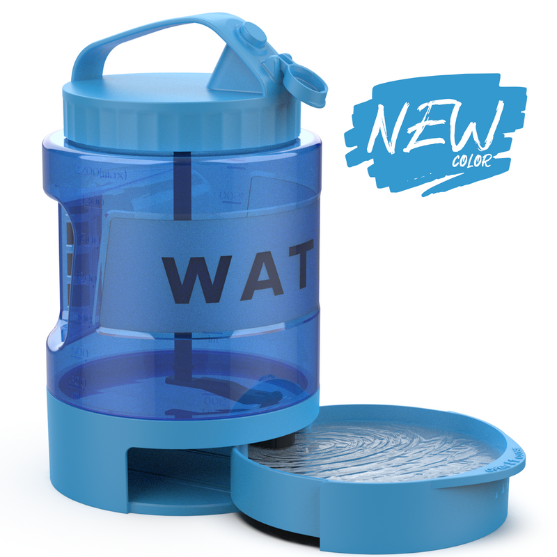 Travel dog top bowl water bottle