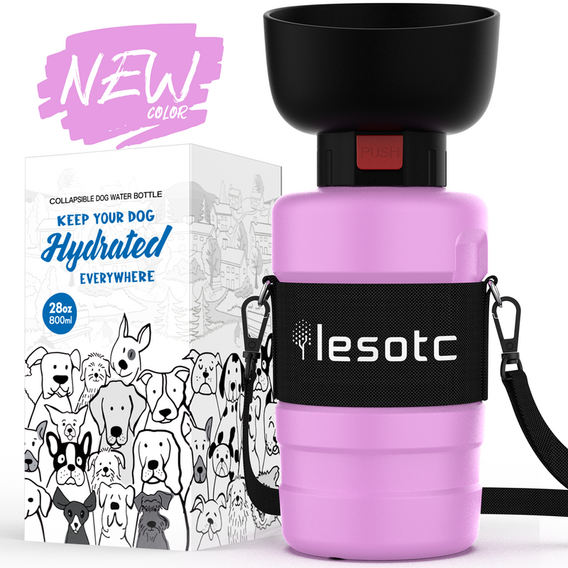 lesotc Pet Water Bottle for Dogs, Dog Water Bottle Foldable, Dog Travel Water Bottle, Dog Water Dispenser, Lightweight & Convenient for Travel