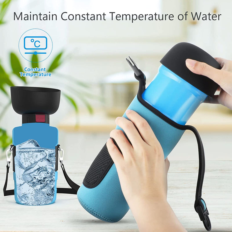 3 in 1 Multifunctional Portable Dog Walking Water Bottle, Blue